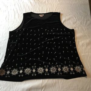 Velvet tank with embellishments